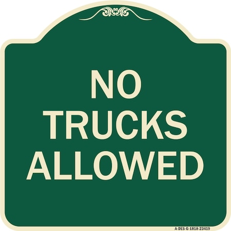 Parking Lot No Trucks Allowed Heavy-Gauge Aluminum Architectural Sign